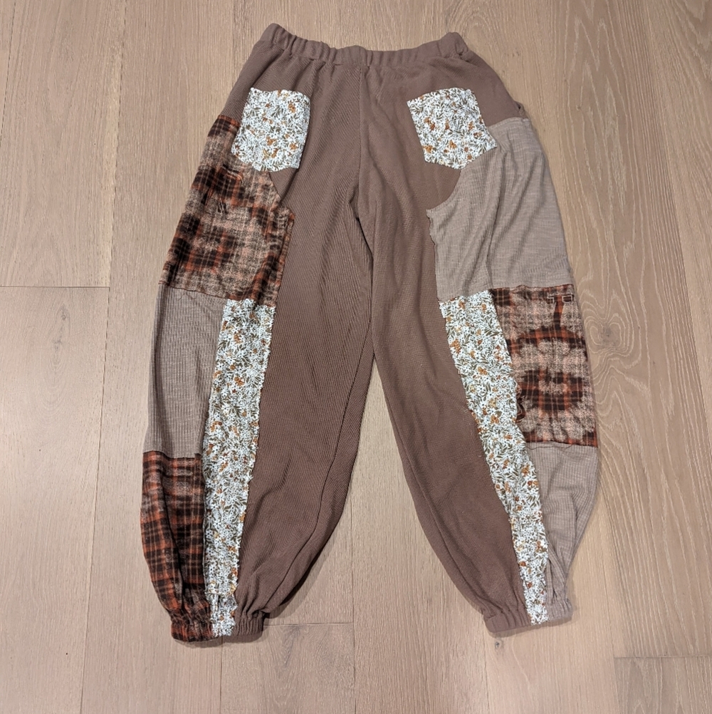 Brown Patchwork Oversized Pants - image 2